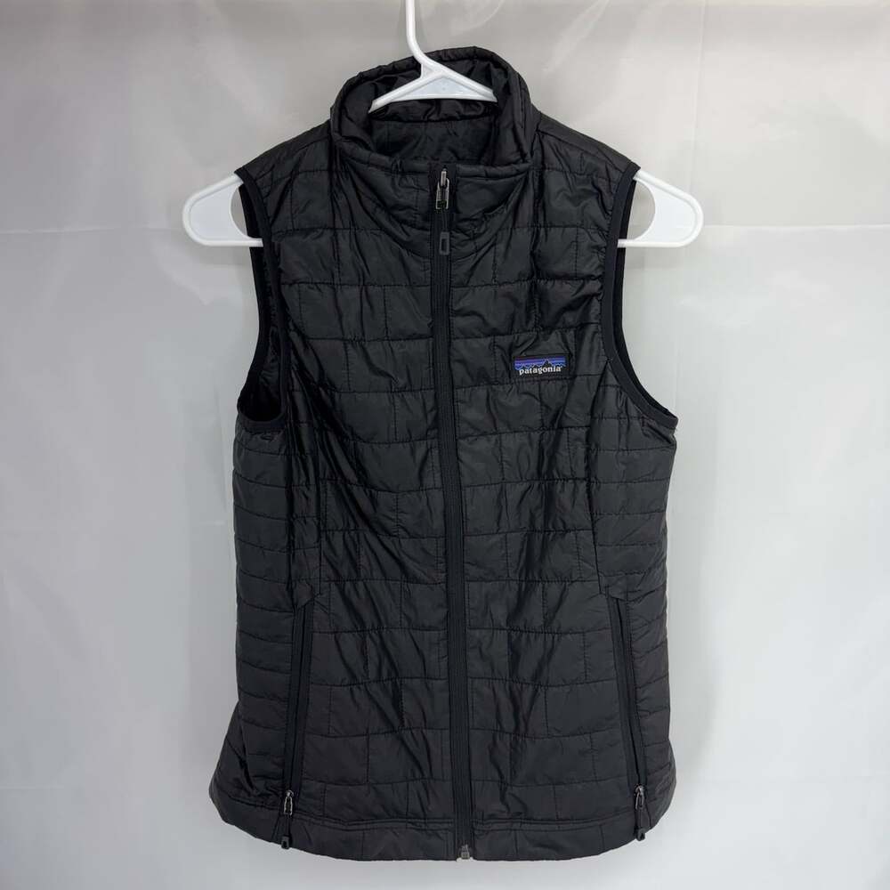 Patagonia Women XS Nano Puff Vest Packable Insulated Black Puffer Full Zip Layer
